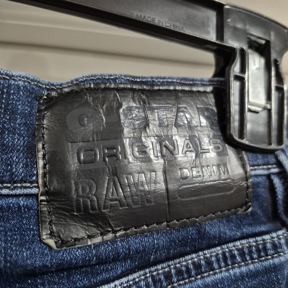 G Star Raw Jeans Mens 31x32 Slim 3301 Stretch Skinny Denim Button Fly Dark Wash - Picture 4 of 13